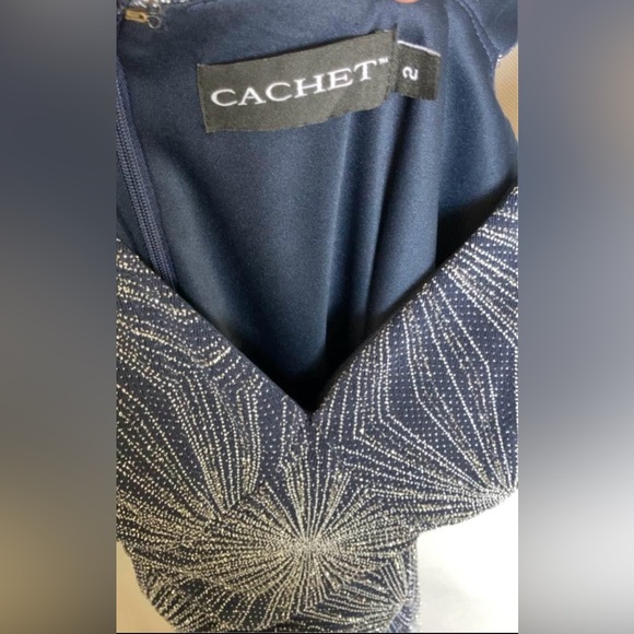 Elegant Navy Blue with silver sparkle Dress - Picture 4 of 4